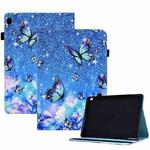 For Lenovo Tab M10 Colored Drawing Stitching Elastic Band Leather Smart Tablet Case(Butterfly)