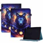 For Lenovo Tab M10 Colored Drawing Stitching Elastic Band Leather Smart Tablet Case(Space Wolf)