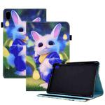For Lenovo Tab M10 HD 2nd Gen Colored Drawing Stitching Elastic Band Leather Smart Tablet Case(Cute Rabbit)