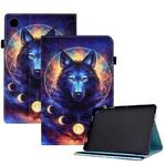 For Lenovo Tab M10 Plus Colored Drawing Stitching Elastic Band Leather Smart Tablet Case(Space Wolf)