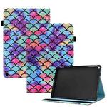 For Amazon Kindle Fire HD 10 2021 Colored Drawing Stitching Elastic Band Leather Smart Tablet Case(Wavy Pattern)