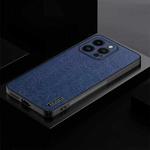 For iPhone 12 Pro TPU + PC + PU Tree Texture Shockproof Full Coverage Protective Phone Case(Blue)