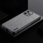 For iPhone 11 Pro Max TPU + PC + PU Tree Texture Shockproof Full Coverage Protective Phone Case(Grey)