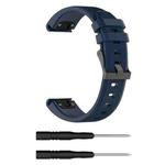 For Garmin Fenix5 (22mm) Silicone Watch Band(Dark Blue)