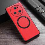 For Honor Magic5 Pro Cloth Texture PU MagSafe Magnetic Phone Case(Red)