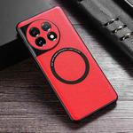For OnePlus Ace 2 Cloth Texture PU MagSafe Magnetic Phone Case(Red)