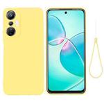 For Infinix Hot 20S X6827 Pure Color Liquid Silicone Shockproof Phone Case(Yellow)