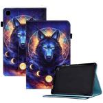 For Samsung Galaxy Tab A 8.0 2019 T290 Colored Drawing Stitching Elastic Band Leather Tablet Case(Space Wolf)