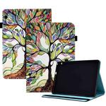 For Huawei MediaPad T5 Colored Drawing Stitching Elastic Band Leather Tablet Case(Life Tree)