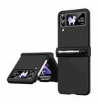For Samsung Galaxy Z Flip4 5G Macaron Three-piece Set Phone Case with Stylus(Black)