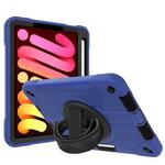 360-degree Rotating Holder Tablet Case with Wristband For iPad 10.2 2020 / 2019(Blue + Black)