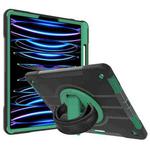 360-degree Rotating Holder Tablet Case with Wristband For iPad Air 10.9 2022/2020 / Pro 11 2021/2020(Black + Green)