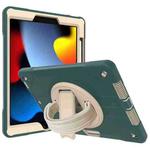 360-degree Rotating Holder Tablet Case with Wristband For iPad Pro 12.9 2021/2020(Green + Beige)