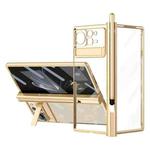 For Xiaomi Mix Fold 2 Electroplated Hinge Transparent Phone Case with Pen Slot(Champagne Gold)