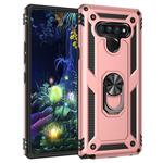 For LG Stylo 6 Shockproof TPU + PC Protective Case with 360 Degree Rotating Holder(Rose Gold)