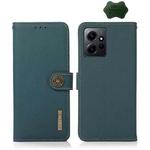 For Xiaomi Redmi Note 12 4G Global KHAZNEH Custer Texture RFID Genuine Leather Phone Case(Green)