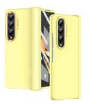 For Samsung Galaxy Z Fold4 5G Skin Feel Two-color Contact Lens Hinge Flip Phone Case(Yellow)