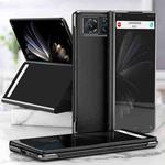 For Xiaomi Mix Fold 2 Electroplated Mirror Leather Phone Case with Holder(Black)