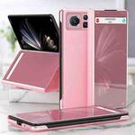 For Xiaomi Mix Fold 2 Electroplated Mirror Leather Phone Case with Holder(Pink)