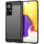 For Xiaomi Redmi 12S Brushed Texture Carbon Fiber TPU Phone Case(Black)