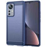 For Xiaomi 12 Pro Dimensity Brushed Texture Carbon Fiber TPU Phone Case(Blue)