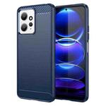 For Xiaomi Redmi Note 12 4G Global Brushed Texture Carbon Fiber TPU Phone Case(Blue)