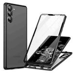 For Samsung Galaxy S23 5G HD Full Cover Magnetic Metal Tempered Glass Phone Case(Black)