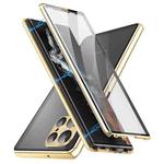 For Samsung Galaxy S23 Ultra 5G HD Full Cover Magnetic Metal Tempered Glass Phone Case(Gold)