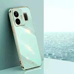 For Realme GT Neo 5 XINLI Straight Edge 6D Electroplate TPU Phone Case(Mint Green)