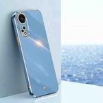 For OPPO Reno8 T 5G XINLI Straight Edge 6D Electroplate TPU Phone Case(Celestial Blue)
