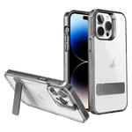 For iPhone 14 Pro Max High Transparent Holder Phone Case(Black)