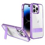 For iPhone 14 Pro Max High Transparent Holder Phone Case(Purple)