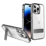 For iPhone 14 Pro High Transparent Holder Phone Case(Black)