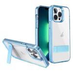 For iPhone 13 Pro Max High Transparent Holder Phone Case(Blue)