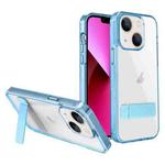 For iPhone 13 High Transparent Holder Phone Case(Blue)