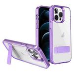 For iPhone 12 Pro Max High Transparent Holder Phone Case(Purple)