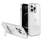 For iPhone 12 Pro High Transparent Holder Phone Case(White)