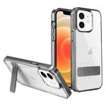 For iPhone 12 High Transparent Holder Phone Case(Black)