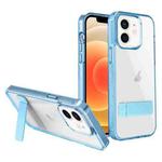 For iPhone 12 High Transparent Holder Phone Case(Blue)