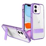 For iPhone 11 High Transparent Holder Phone Case(Purple)