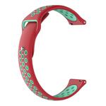 For Garmin Fenix Chronos Two-colors Replacement Wrist Strap Watchband(Red Teal)