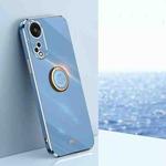 For OPPO Reno8 T 5G XINLI Straight Edge 6D Electroplate TPU Phone Case with Ring Holder(Celestial Blue)