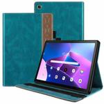 For Lenovo Tab M10 Plus 3rd Gen Splicing Series Tablet Leather Case(Dark Green)