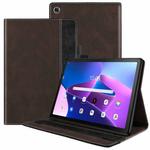 For Lenovo Tab M10 Plus 3rd Gen Splicing Series Tablet Leather Case(Coffee)