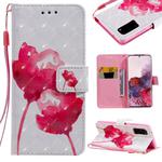 For Galaxy S20 3D Painting Horizontal Flip Leather Case with Holder & Card Slot & Lanyard(Red Rose)