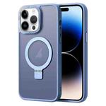 For iPhone 14 Pro Max Skin Feel MagSafe Magnetic Holder Phone Case(Blue)