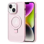 For iPhone 14 Skin Feel MagSafe Magnetic Holder Phone Case(Pink)