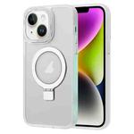 For iPhone 14 Skin Feel MagSafe Magnetic Holder Phone Case(Matte White)