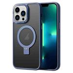 For iPhone 13 Pro Max Skin Feel MagSafe Magnetic Holder Phone Case(Dark Blue)