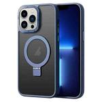 For iPhone 13 Pro Skin Feel MagSafe Magnetic Holder Phone Case(Dark Blue)